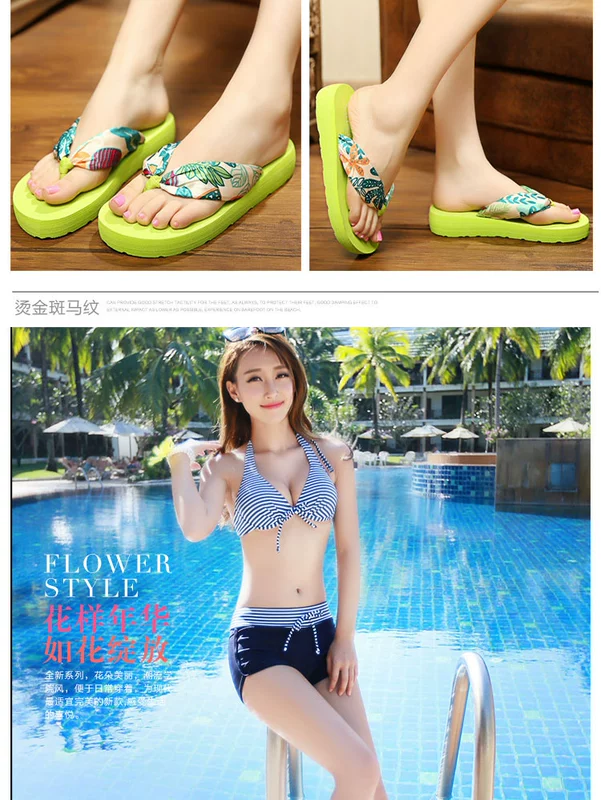 Dép xỏ ngón Dép nữ và dép nữ Thời trang mùa hè của phụ nữ Mang giày đế dày đi biển