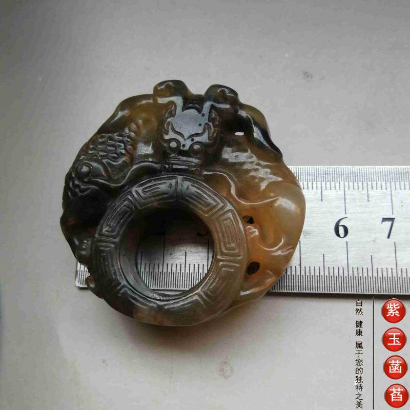 Украшения на руку 老玉古玩蟠龙玉环玉佩小手把件小摆件清仓包邮15