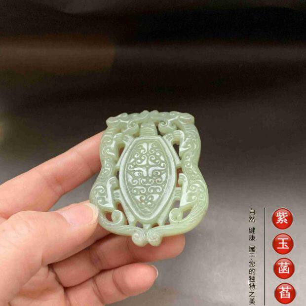 Украшения на руку 老玉古玩神兽保平安双面玉佩腰佩小手把件小摆件清仓包邮007