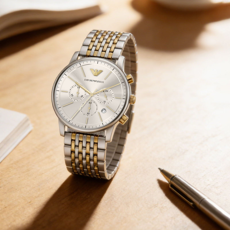 [26 New Products] Armani Men's Watch Steel Band Three-Eye Chronograph Casual Business Watch Ar11773