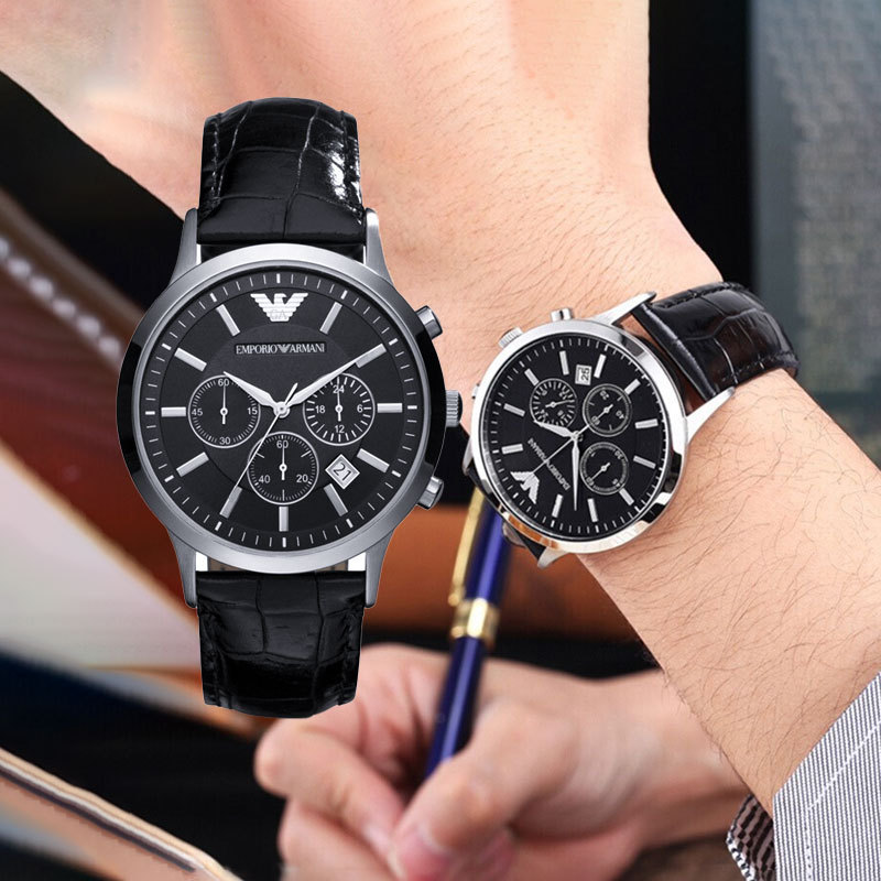 Armani Armani Men's Watch Business Fashion Three-Eye Chronograph Quartz Watch Ar2447 Armani Armani Men's Watch Business Fashion Three-Eye Chronograph Quartz Watch Ar2447