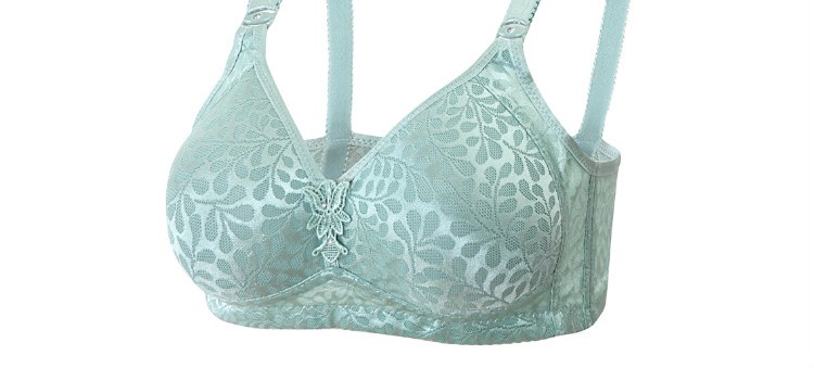 Áo lót nữ không có vòng thép Phần mỏng Khóa ba hàng thoáng khí tập trung cotton áo ngực trung niên mẹ cỡ lớn áo ngực học sinh