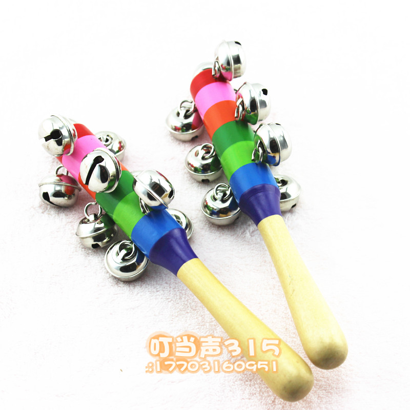 Trẻ em lục lạc, chuông, nhạc cụ Orff, dụng cụ chiến đấu, đồ chơi, 10 chuông, gậy cầu vồng nhạc cụ trẻ em chính hãng