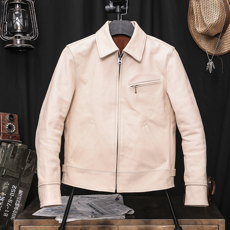 Hair Burning Class Days God's Locomotive Clothes Original of Tanned Marpi Jacket Day Series Retro Genuine Leather Clothing Male short jacket