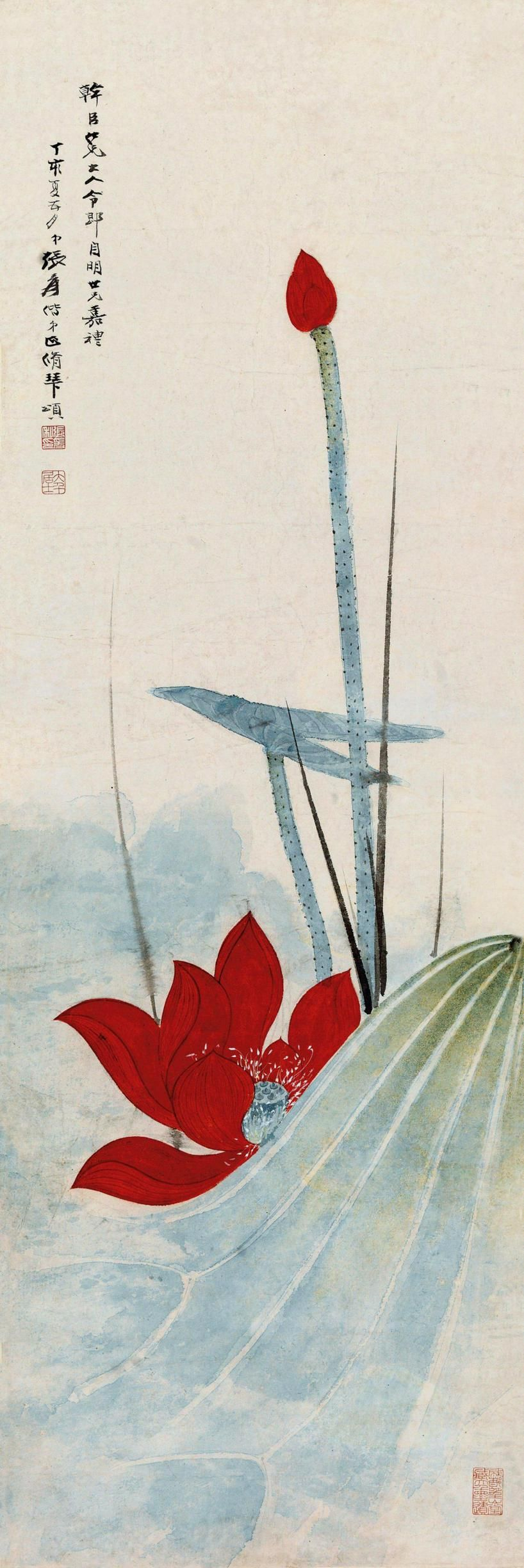 (Imitation of ancient painting and calligraphy) Zhang Daqian photo (copy of silk cloth) - Taobao
