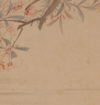 Wang Wu Tang Yins full volume of poems on falling flowers long scroll of traditional Chinese painting on flowers thin gold calligraphy copybook giclee reproduction