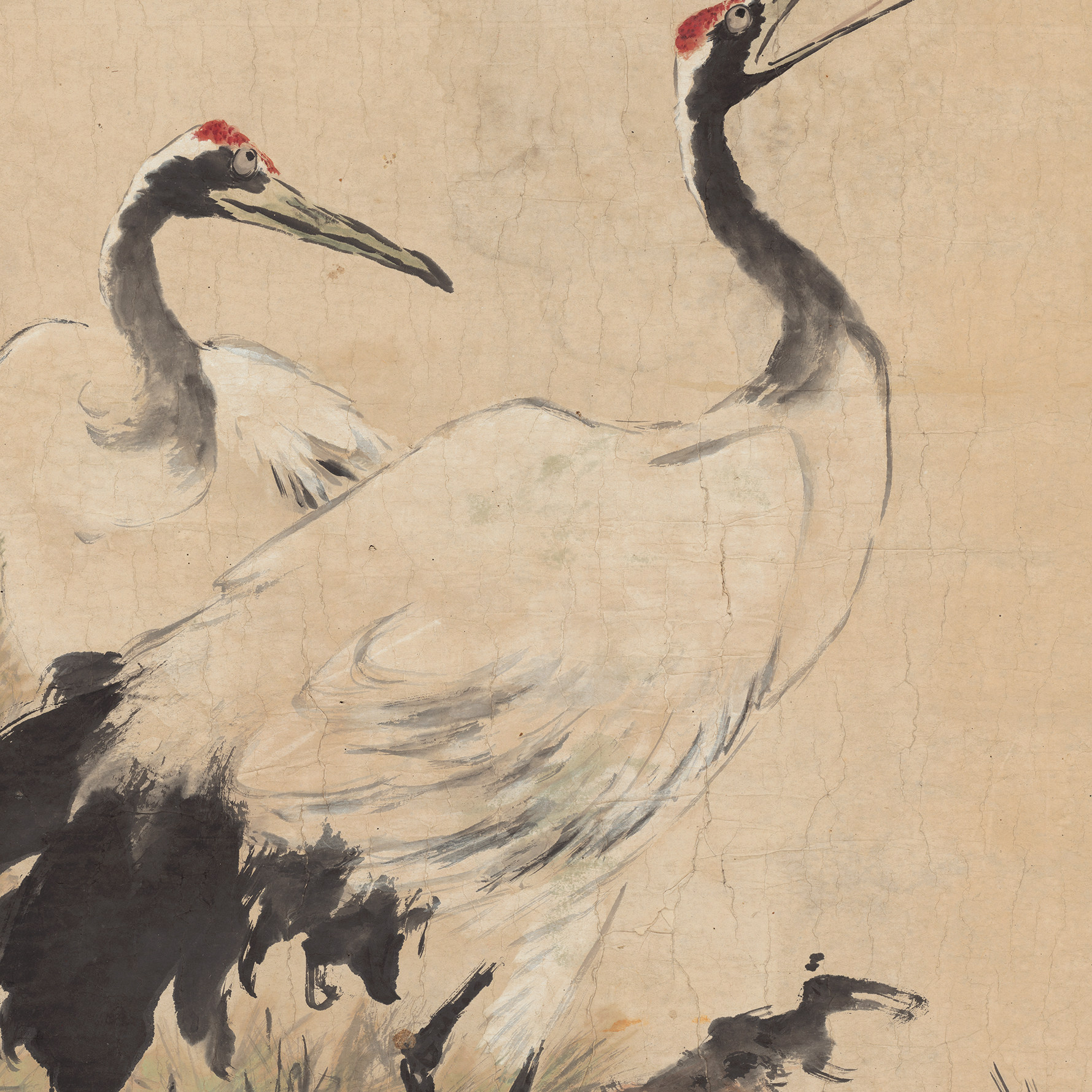 Wang Xuetao Double Crane Pine Flower and Bird Landscape Picture Picture Core Wall - shaft Wall Decoration Microspray Copy