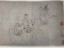 Northern Song Dynasty Li Gonglins white-drawing figure of a catcher traditional Chinese painting long hand scroll picture material rice paper silk cloth giclee reproduction