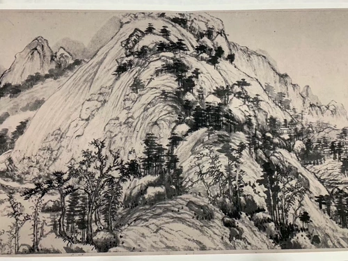 Антикварная живопись и каллиграфия Huang Gongwang Пейзажная картина длинная рулона Fuchun Mountain Residence шелковая ткань копия рука