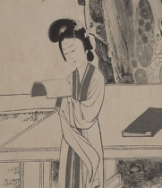 Chen Shaomei four-striped screen with figures ink Chinese painting vertical scroll portrait of a lady study decoration painting giclee reproduction