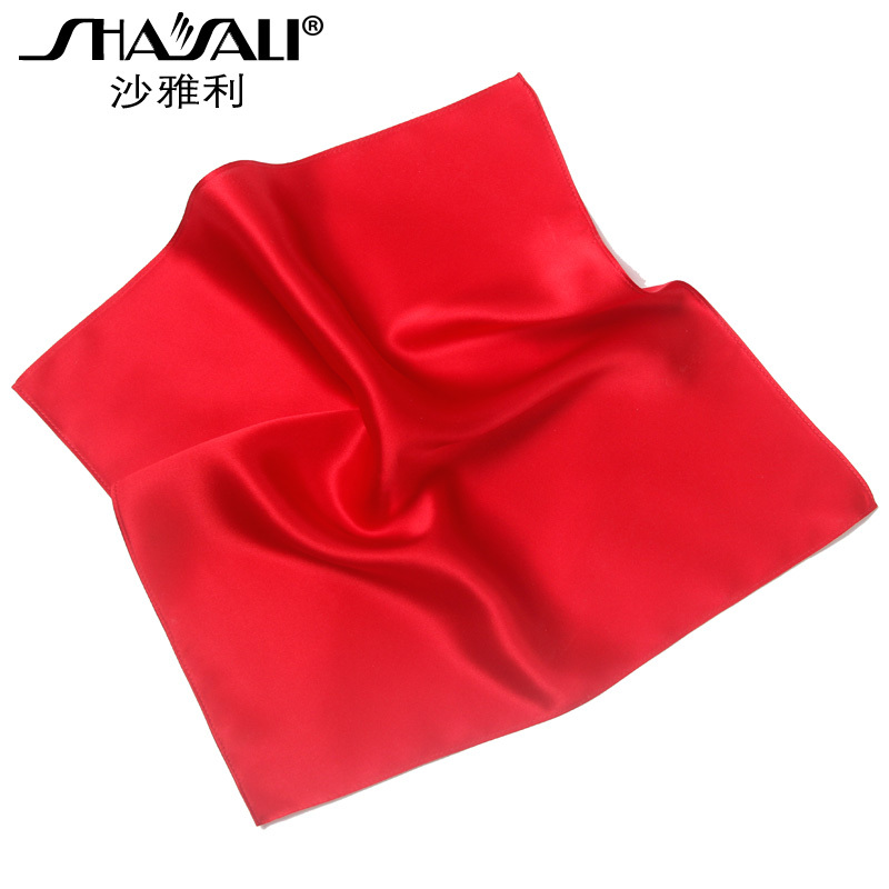 Syalay Silk Handkerchief, Solid Color, Women's Makeup and Beauty Hand Towel, Soft and Absorbent, Silk Handkerchief for Women, Portable