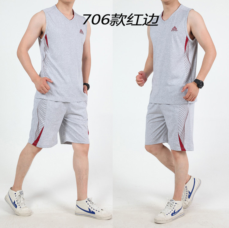 Mùa hè mỏng thể thao phù hợp với nam kích thước lớn vest quần short cotton không tay thể thao quần áo thể dục chạy bộ - Thể thao sau quần áo thể thao mùa đông
