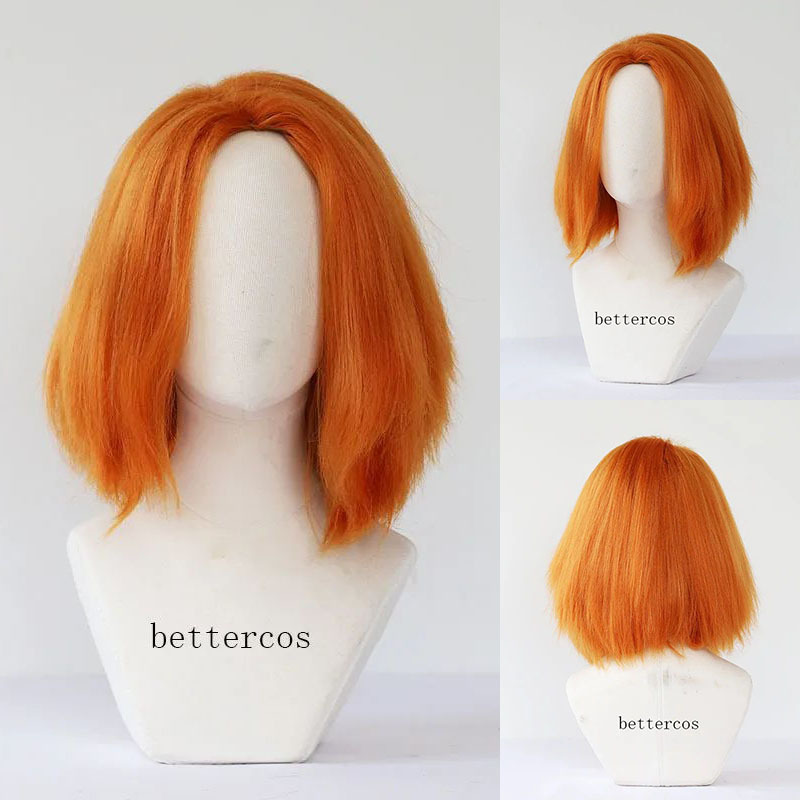 Two Colors Available: Cosplay Wig, Ghost Doll Bride, Ghost Doll Chucky, Ghost Doll Chucky High-Temperature Fiber Anime Short Hair, Orange