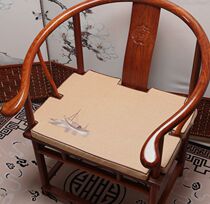Linen embroidery chair cushion simple new Chinese chair cushion mahogany circle chair cushion official hat chair cushion solid wood sofa cushion Zen cushion