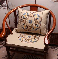 New Chinese-style linen cotton and linen embroidery non-slip Luohan mattress ring chair official hat chair sponge brown pad summer