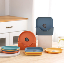 Household spit bone saucer set with base small plate snack plate plastic small dish table garbage plate bone plate