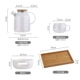 1,8L Bamboo Lid Pot+4 стакана+сиденье свечи+поддон