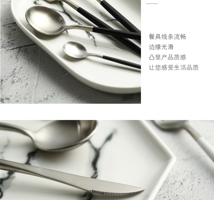 Bộ dao kéo bạc Series 304 thép không gỉ chải mì dao kéo Tây dao kéo cà phê muỗng bộ chén đĩa