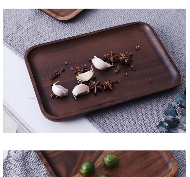 Gỗ keo Nhật Bản tấm gỗ hình chữ nhật sushi món trà khay trà gỗ nguyên khối