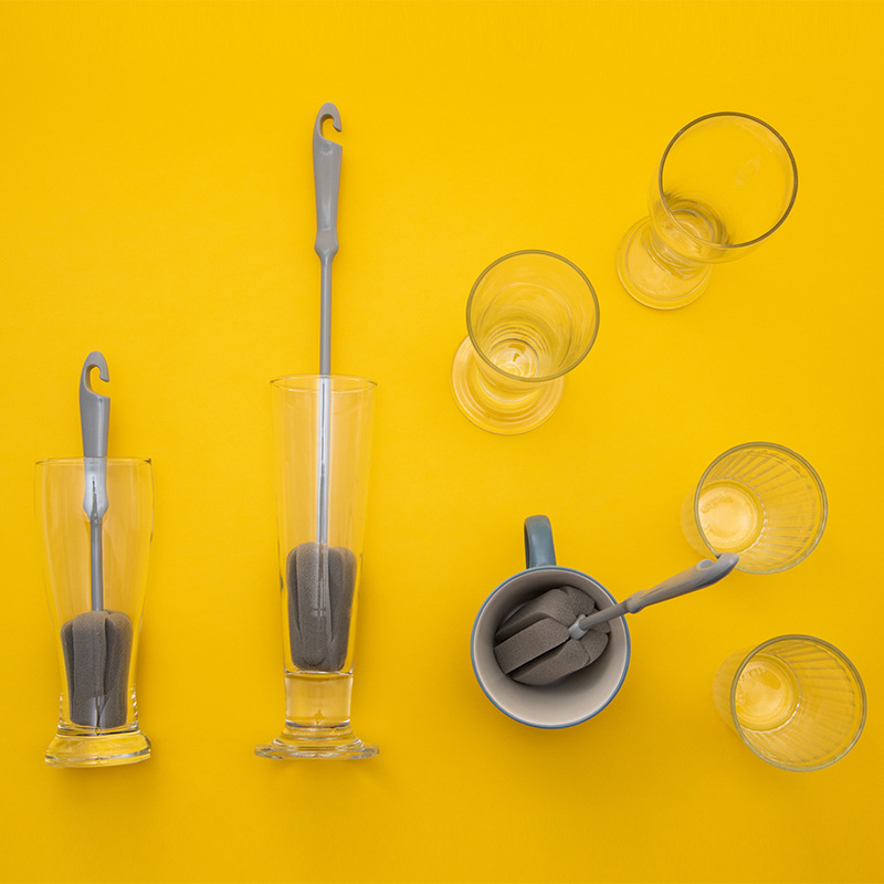 Home Cup Brushed Milk Bottle Brushed Long Handle Wash Cup Brushed God Machine Sponge Brush Cleaning Brush Kitchen Home Small Brush Sponge Wipe