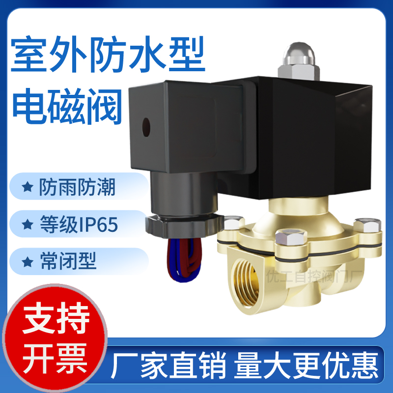 Outdoor waterproof all-copper electromagnetic control electric valve switch water valve air valve 220v24v12v4 points 6 points 1 inch and half 2 inches