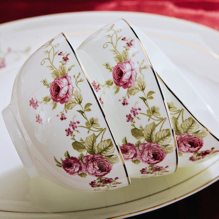 Jingdeg Town Jinqiuhang Ceramics 56 Skull Porcelain Tableware Bowl Disk Flower Love of European Court style