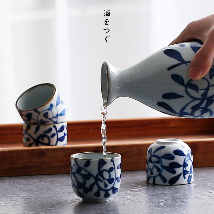 NDP Japanese hand - made uncaria wine suit household ceramics tableware liquor bottles and wind cup a pot of four sets of group