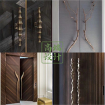 Simple door handle high-end customized Japanese glass door handle solid wood door hotel box door handle