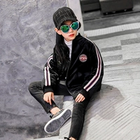 Rain Star Rain [23716O] 2018 cô gái mùa thu và mùa đông phiên bản mới của Hàn Quốc với bộ đồng phục bóng chày lỏng áo khoác cao cấp cho be gái