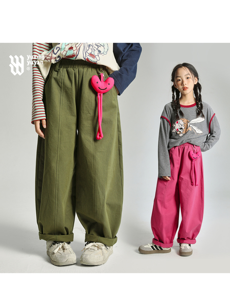 Rain Star Rain Yan Girls' Casual Pants Autumn 2026 New Style for Older Children Trendy Cool Long Pants Wide-Leg Pants