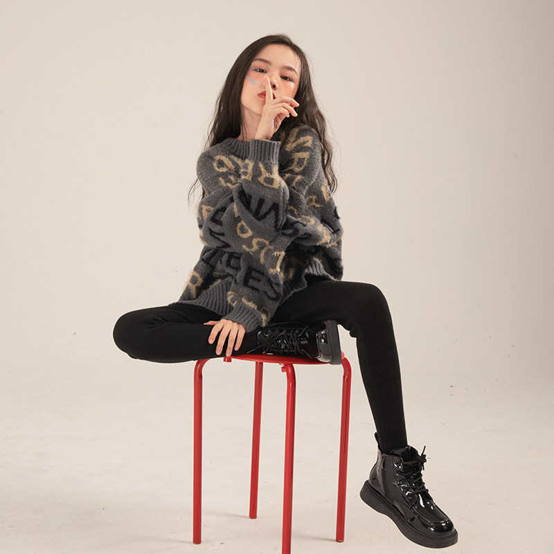 Rain-starred girl's sweater 2021 winter dress The new Yoyo Children's medium long version thickened CUHK Girl trendy girl