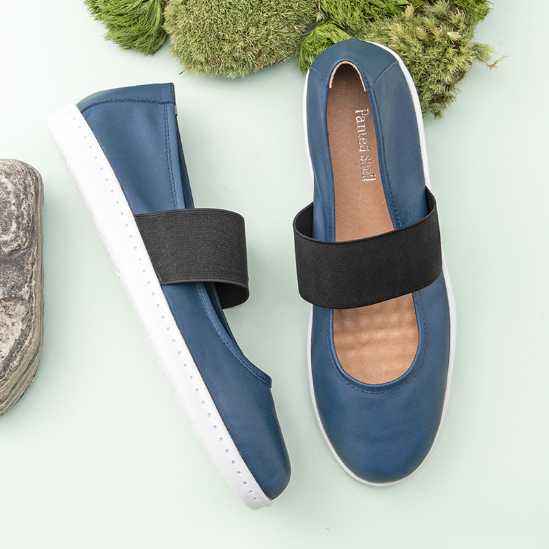 Women's Flat Shoes, Genuine Leather, Shallow Mouth, Thick Sole, Soft Leather, Soft Sole, Comfortable and Casual, Suitable for Wide Feet, Large Size Women's Shoes 41-43