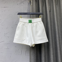 White casual shorts women's hot pants 2022 new Korean version of simple elastic waist loose wide leg A pants summer