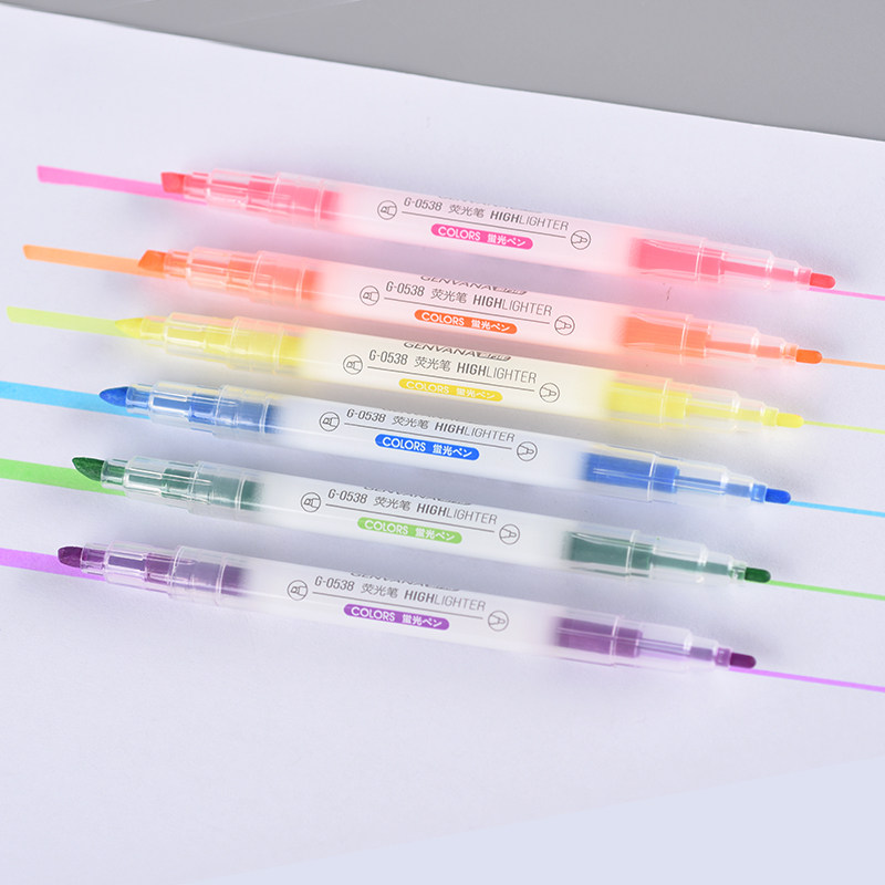 Golden Years 6 Color Suit Student Fluorescent Pen Mini Cute Marker Pen Little Fresh Stationery Color Pen G-0538-Taobao