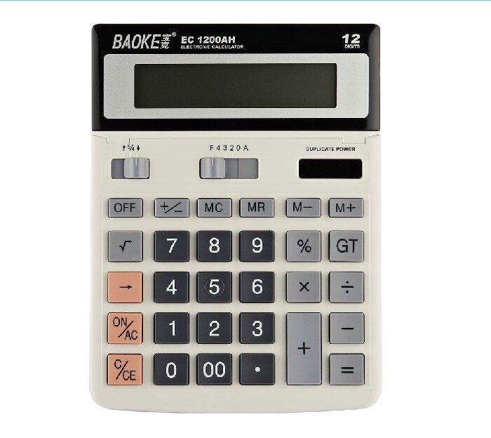 Special price Bulker EC1200AH Solar Large Screen calculator 12 digits Computer screen adjustable