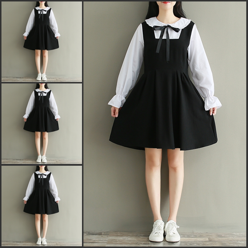 17 Girl cute dress Korean junior high school students fresh and sweet after 00 18 skirts Autumn 14-16 years old 15