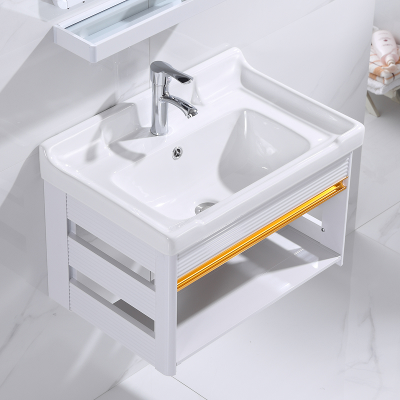 Wall-mounted Washbasin Cabinet Combination Small Family Type Make-up Room Mini Bracket Ceramic Face Basin Simple Balcony Washbasin