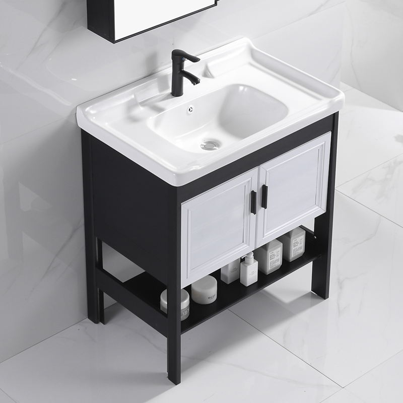 Floor-to-ceiling washbasin cabinet combination balcony ceramic bracket washbasin powder room small apartment washbasin pool basin