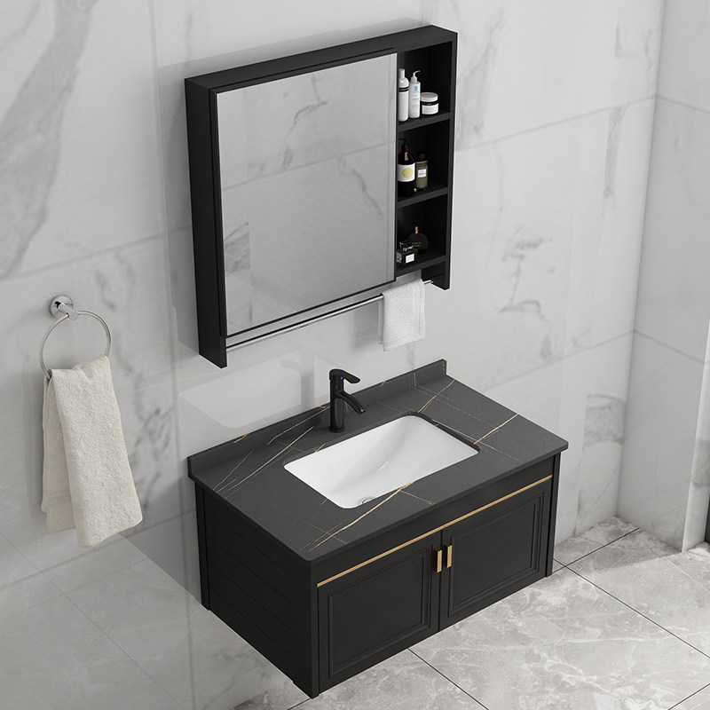 Rock slab modern minimalist wall-mounted washbasin integrated bathroom cabinet combination toilet washbasin washbasin washbasin