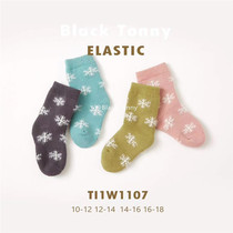 Little black Tony 2020 autumn and winter new boys and girls baby thickened terry socks socks little black Tony socks