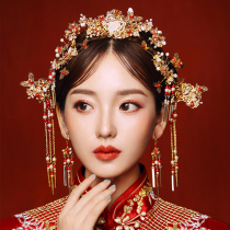 Xiuhe headdress bride Chinese style atmospheric tassel straggling red costume Wedding ancient style Xiuhe clothing hair accessories accessories women