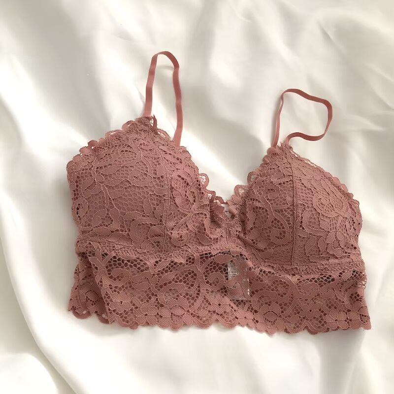 Châu Âu và Mỹ Bralette ren mỏng đẹp trở lại áo ngực mềm mại và thoải mái không có vòng thép đồ lót tóm tắt dây đeo thiết lập áo lót đúc