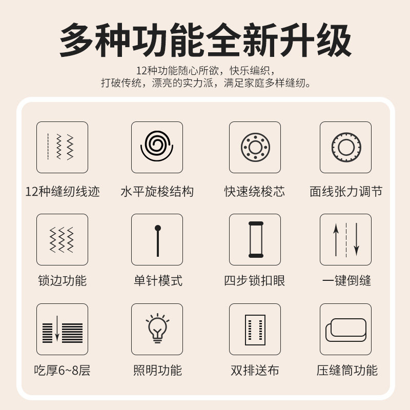 Jieanxi Professional Sewing Machine for Home Use, Small 2025 New Model, Fully Automatic Tailor Machine, Multifunctional Sewing Tool