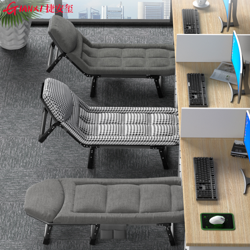 Reclining Chair Folding Lunch Break Single Office Small Bed Leaning Armchair Home Chair Backrest Portable Walking Army Bed Afternoon Nap God-Taobao