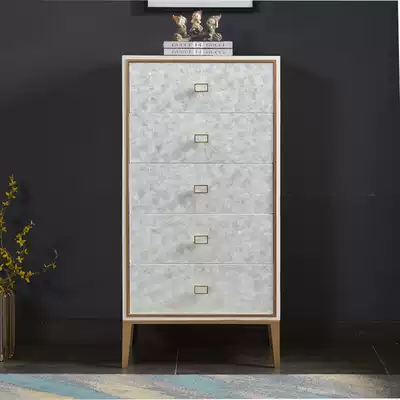 American light luxury shell chest of drawers Modern simple living room side cabinet chest of drawers Bedroom small high bucket storage chest of drawers