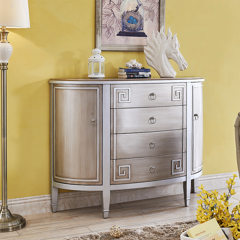 Postmodern porch cabinet semi-circle against the wall simple light luxury door decoration cabinet small apartment dining cabinet American porch table