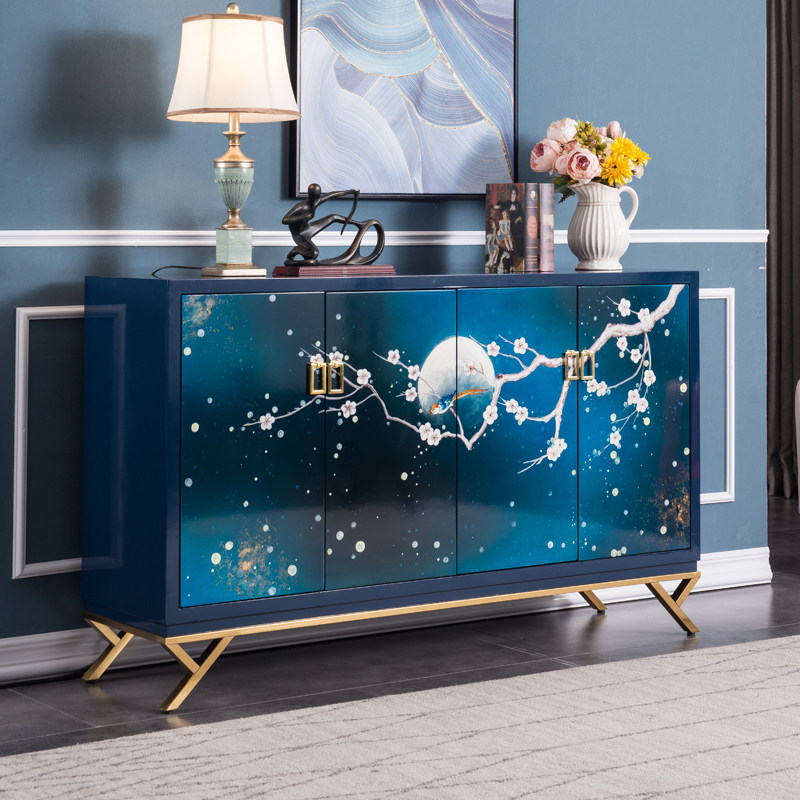 New Chinese light and luxurious closing cabinet Solid Wood Dining Side Cabinet in the door end View table Post modern Decorative Cabinet Shoes Cabinet