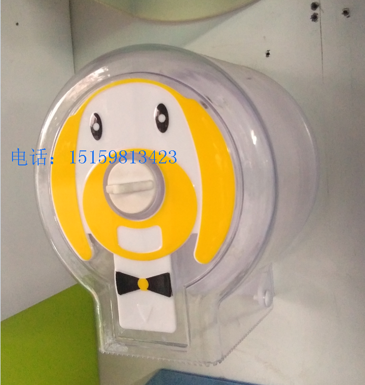 Waterproof Small Roll Tissue Box Powder Room Toilet Tissue Holder Toilet Paper Box Can Paste Transparent Roll Toilet Paper Toilet Paper Box Dog Figure