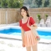 Áo tắm nữ một mảnh bảo thủ mỏng che bụng Hàn Quốc gió nhỏ tươi mát học sinh áo tắm cô gái tắm suối nước nóng - Bộ đồ bơi One Piece Bộ đồ bơi One Piece