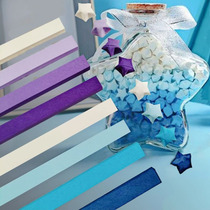 Star folded paper Wish Bottle Lucky Stars Origami Origami Bottle pentagram Glass Jar Birthday 7 New Years Eve Gift